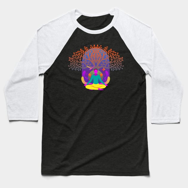 Yoga Dream Cool Vector Design art Baseball T-Shirt by RJ-Creative Art